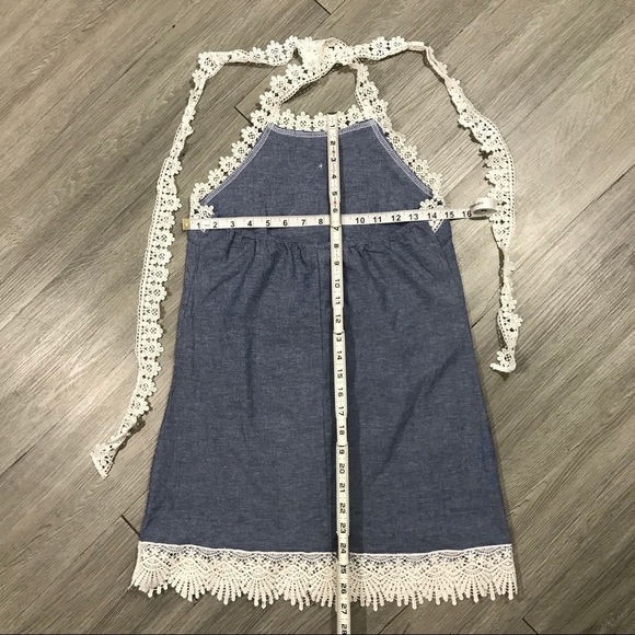 W by Wenjie Blue Cotton & Lace Dress size S - Picture 8 of 8